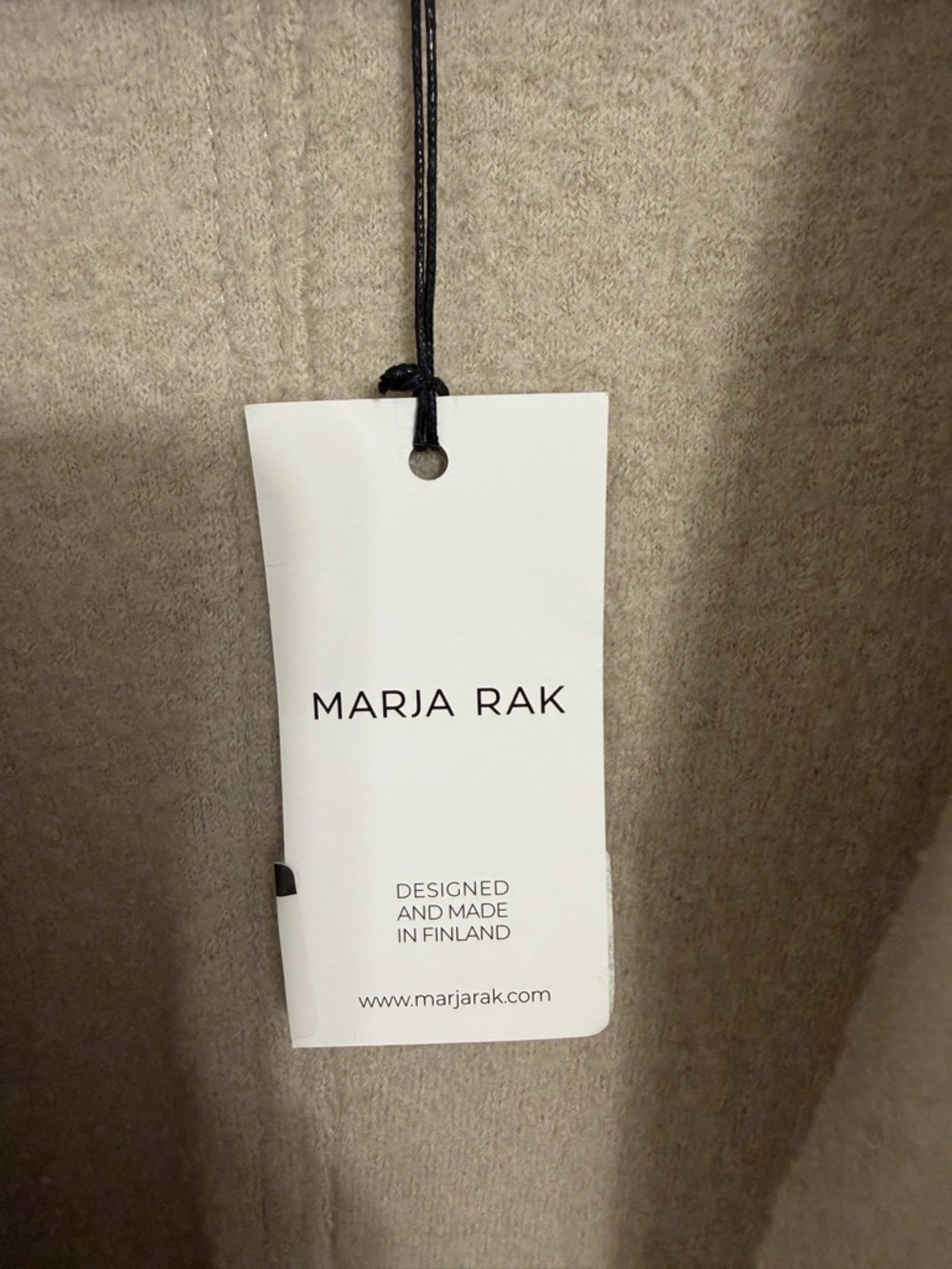 Long Cream Open Front Wool Coat - Picture 4 of 6